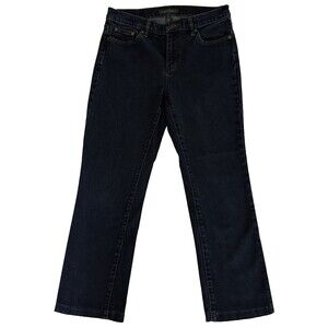 Lauren Jeans Co Women's Mid-Rise Dark Wash Denim Straight Ankle Jeans Size 8